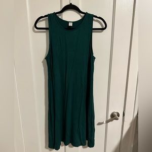 Dark Green Sleeveless T-Shirt Dress